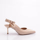 Kadın Sivri Burun Parmak Dekolteli Yan Kilit Aksesuarlı Arkası Açık İnce Topuk Ayakkabı 288221085