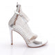 Kadın Silver Taşlı Transparan Bilekten Kemer Bağlamalı Topuklu Ayakkabı 314233210