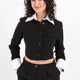 Soul 31606 Kadın Gömlek Yakalı Crop Blazer Ceket Ss