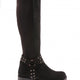 Kadın Bilek Tokalı Zincir Detaylı Arkası Stretch Knee High Flats Çizme 7182668