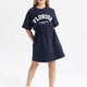 Defacto B4475A8 Kız Çocuk Baskılı Kısa Kollu Sweat Elbise