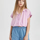 Defacto B5063A8 Kız Çocuk Crop Kısa Kollu Gömlek