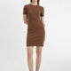 Defacto Bodycon Bisiklet Yaka Fitilli Kaşkorse Kısa Kollu Mini Elbise C1503Ax