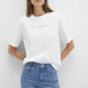 Mavi M1613147-70057 Mavi Baskılı Kadın T-Shirt Kırık Beyaz