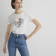Mavi M1613162-70057 Kırık Beyaz Kadın Slım Bısıklet Baskılı T-Shırt