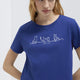 Mavi M1613721-70722 Kedi Baskılı Kadın T-Shirt Koyu Saks Mavi