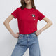 Mavi M1613723-70935 Kadın Kedi Baskılı T-Shirt Crimson