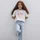 Mavi M7610386-70057 Mavi Jenerik Logo Baskılı Kız Çocuk T-Shirt Kırık Beyaz