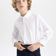 Defacto W3215A6 Ss Erkek Çocuk Oxford Uzun Kollu Gömlek