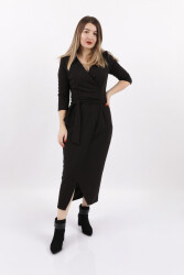 AYHAN 61246 KADIN ELBİSE Siyah - AYHAN