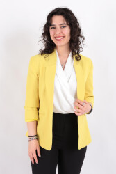 Ayhan 90179 Kadın Blazer Ceket Sarı 