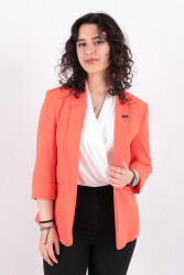Ayhan 90179 Kadın Blazer Ceket Turuncu 