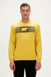 Bad Bear 19.02.12.007 Fancy Crewneck Erkek Baskılı Sweatshirt Sarı - BAD BEAR