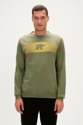 Bad Bear 19.02.12.007 Fancy Crewneck Erkek Baskılı Sweatshirt Yeşil - BAD BEAR