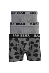 Bad Bear 21.01.03.016 Erkek Basıc 3 Lü Boxer Gri 