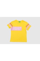 Benetton Bnt-G20501-23Y Kız Çocuk T-Shirt Sarı 