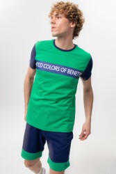 Benetton Bnt-M20482-23Y Erkek T-Shirt Yeşil 