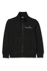 Benetton United Colors Of 222A3J68C502D Erkek Çocuk Fermuarlı Sweatshirt Siyah 