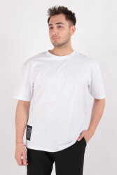 Cazador 4042 Erkek Bisiklet Yaka T-Shirt Beyaz 