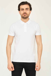 Cazador 4613 Erkek Battal Polo Yaka T-Shirt Beyaz 