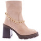 Yuvarklak Burun Zincir Detaylı Kadın Topuklu Bot 26543285
