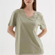 Fashion Friends 25Y0248K1 Kadın V Yaka T-Shirt