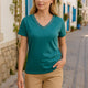 Fashion Friends 25Y0478K1 Kadın V Yaka T-Shirt