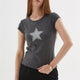 Fashion Friends 25Y0562K1 Kadın Zımba Detaylı Baskılı T-Shirt