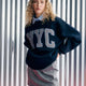 Quzu 00753 Gömlek Yakalı Nakış Detaylı Oversize Kadın Sweatshirt