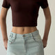 Quzu 26Ytsh01794 Basic Crop Kadın T-Shirt