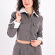 Soul 31606 Kadın Gömlek Yakalı Crop Blazer Ceket Ss
