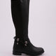 K Kadın Arkası Strech Yanı Fermuarlı Knee High Flats Çizme 6162668