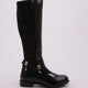 K Kadın Arkası Strech Yanı Fermuarlı Knee High Flats Çizme 6162668