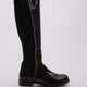 Kadın Arkası Stretch Yan Taşlı Şerit Knee High Flats Çizme 6192668