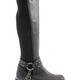Kadın Bilek Tokalı Zincir Detaylı Arkası Stretch Knee High Flats Çizme 7182668