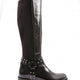 Kadın Bilek Tokalı Zincir Detaylı Arkası Stretch Knee High Flats Çizme 7182668