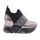 Kadın Strech Sılver Taşlı Mega Kalın Taban Sneakers Ayakkabı 7813116