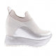 Kadın Mega Kalın Taban Silver Taşlı Sneakers Ayakkabı 10382692