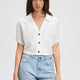 Mavi M1210657-70057 Kısa Kollu Gömlek Kırık Beyaz Ss Kadın Gömlek