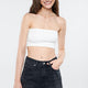 Mavi M1611396-70057-23Y Kadın Straplez T-Shirt Kırık Beyaz