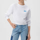 Mavi M1611601-620 Logo Kısa Sweatshırt Beyaz Ss Kadın Sweatshirt