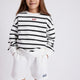Mavi M7S10038-900 Kız Çocuk Mavi Logo Baskılı Çizgili Sweatshirt