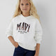 Mavi M7S10179-70057 Mavi Baskılı Sweatshırt Kırık Beyaz Kız Çocuk Sweatshirt