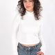 Hadise 2166 Dik Yaka Parmak Geçmeli Crop