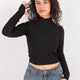 Hadise 2166 Dik Yaka Parmak Geçmeli Crop
