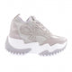 Kadın Mega Kalın Taban Silver Taşlı Sneakers Ayakkabı 3642831