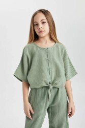 Defacto B5062A8 Ss Kız Çocuk Bluz Yeşil 