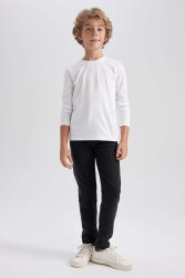 Defacto K1686A6-Fw Erkek Çocuk Uzun Kollu T-Shirt Beyaz 