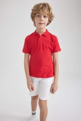Defacto K1689A6 Erkek Çocuk Polo Yaka T-Shirt Kırmızı 