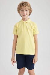 Defacto K1689A6 Erkek Çocuk Polo Yaka T-Shirt Sarı 
